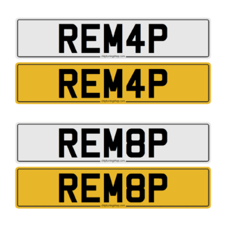 REM4P REM8P - UK Number Plates